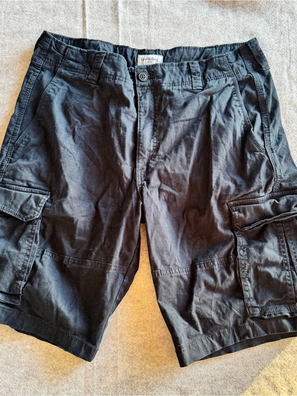 Goodfellow & Co Black Cargo Shorts with Flap Pockets